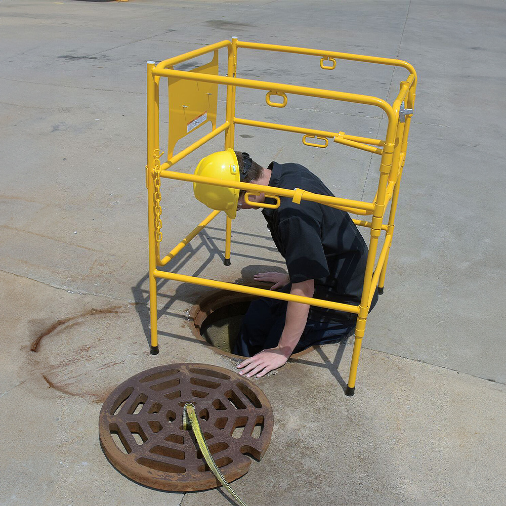 Manhole Protection Barrier - Secure Underground Manhole Entrance Cage