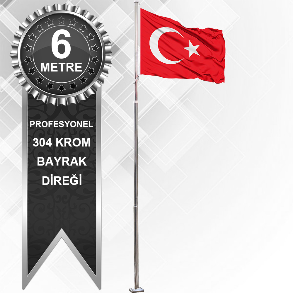 Bayrak Direği Özellikleri Krom Paslanmaz Sonsuz Bayrak Direği 6 Metre