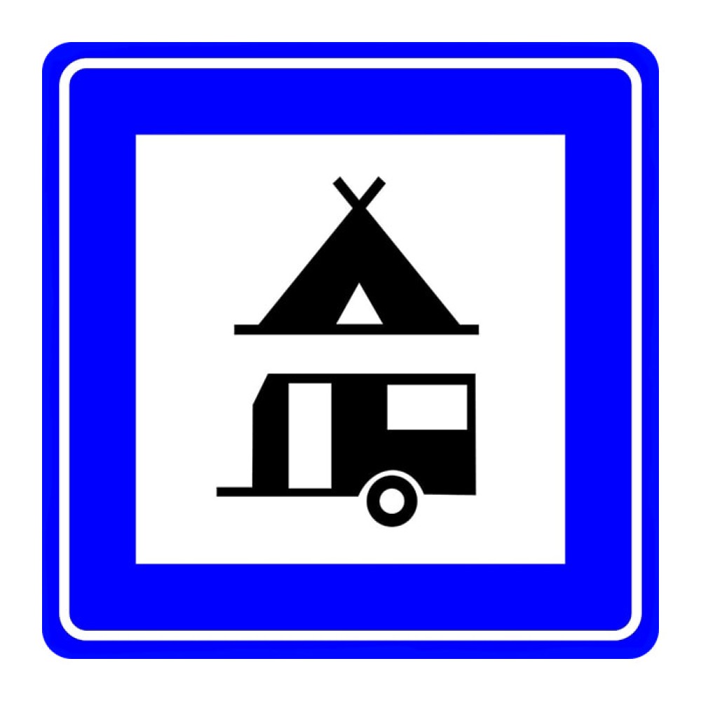 Camping Site with Tent and Caravan Sign Traffic Information Sign B-35