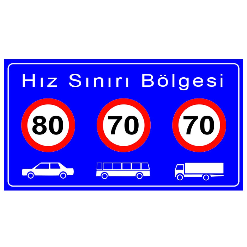 Speed Limit Zone Sign Speed Limit Traffic Information Sign (80-70-70) B-56a