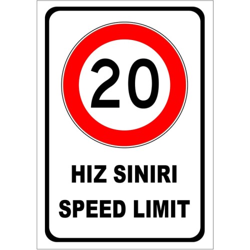 Speed Limit 20 km Sign Speed Limit Traffic Information Sign