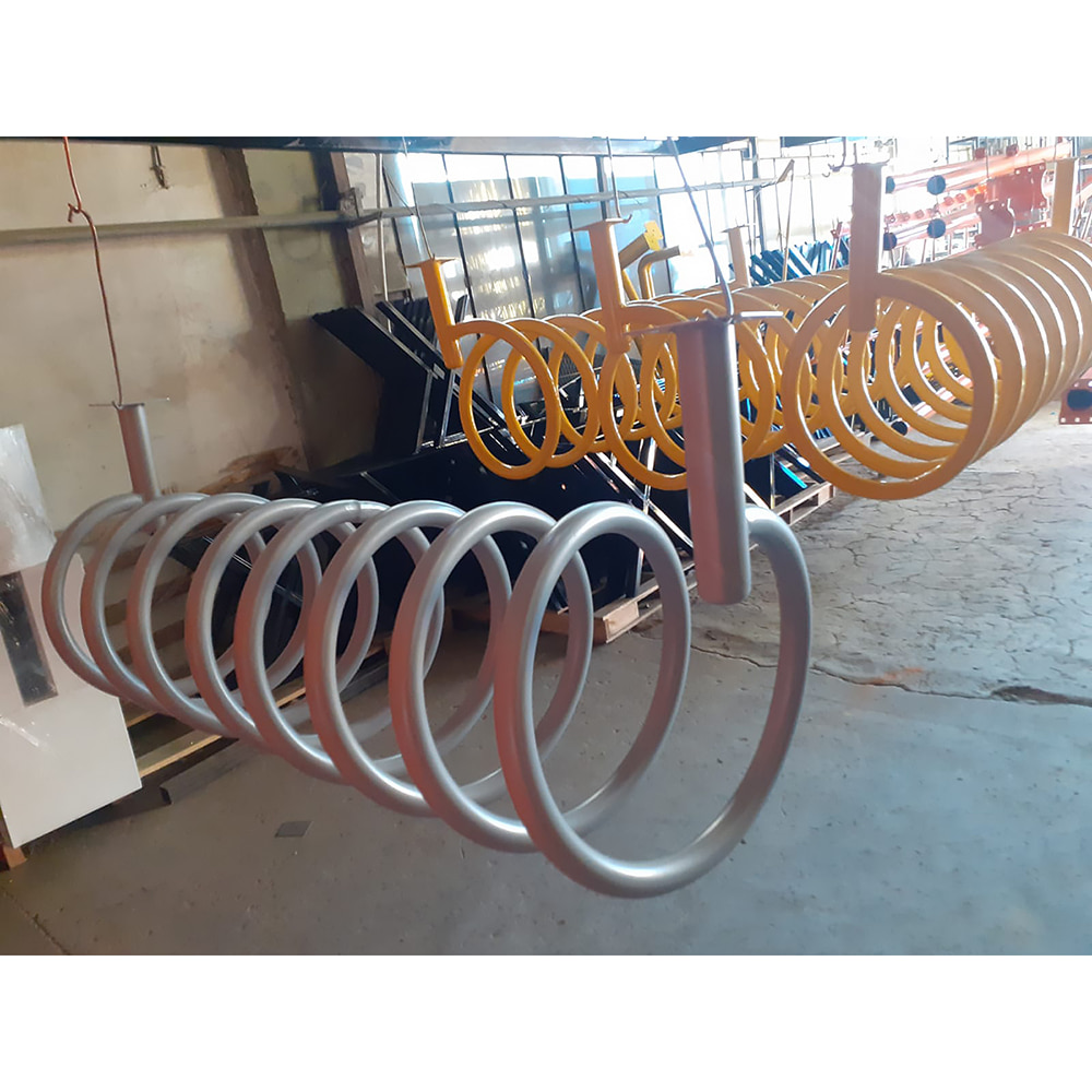 Bicycle Parking Place Gray Bicycle Parking Bar 10 pcs 150x50x70 cm