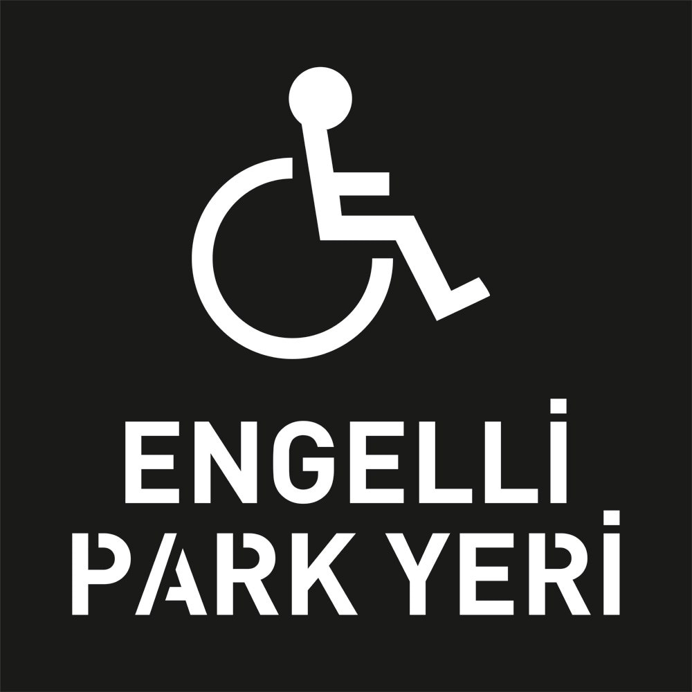 Engelli Park Yeri Şablonu Otopark Boyama Şablonu Engelli Yeri Sembolü 50x50 cm / 100x100 cm