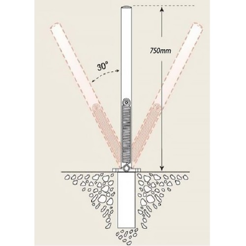 Metal Pontoon Spring Delineator Fixed Iron Bolt 100 cm