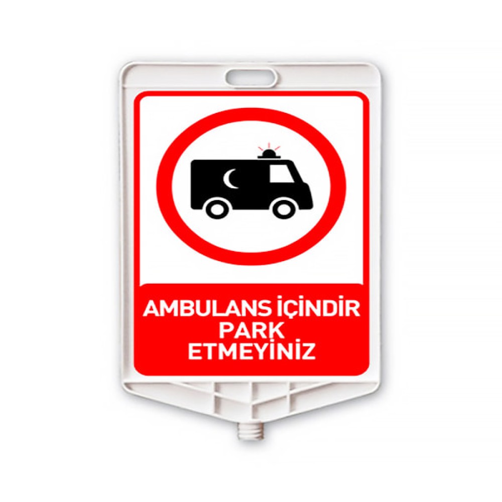 Rectangle Plastic Ambulance Parking Lot Sign