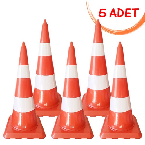 Traffic Road Barge Plastic Flexible Cone 75 cm (5 Pieces)