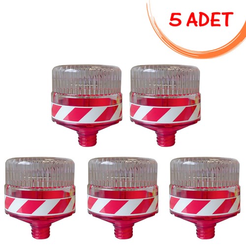 Solar Warning Flasher Lamp Red Evelux 11817 FL K (5 PIECE)