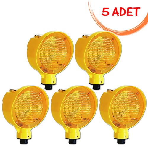 Solar Warning Flasher Lamp (Yellow) Evelux 11825 FL S (5 PIECE)