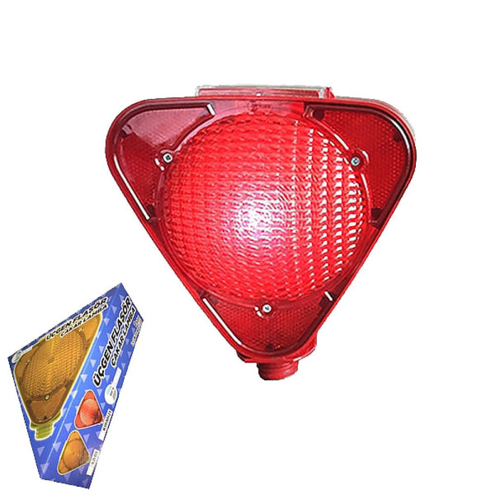 Solar Triangle Flasher with Solar Led (Red)