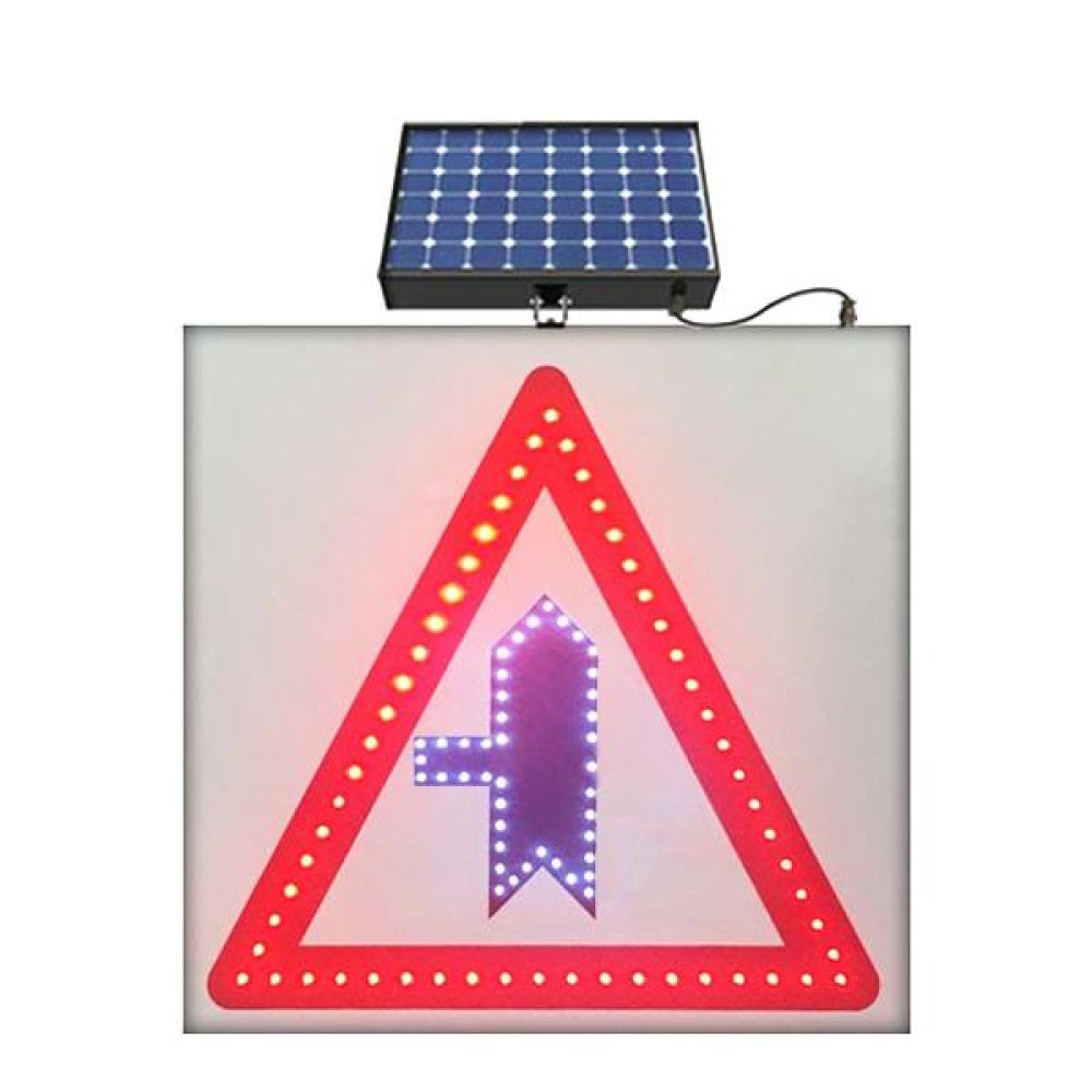 Solar Energy Led Main Road Secondary Road Left Traffic Sign T-22c