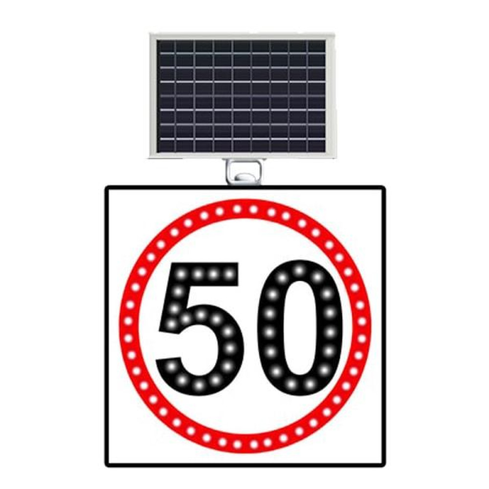 Solar Energy Led Speed Limit 50 Km Traffic Sign ST 1416