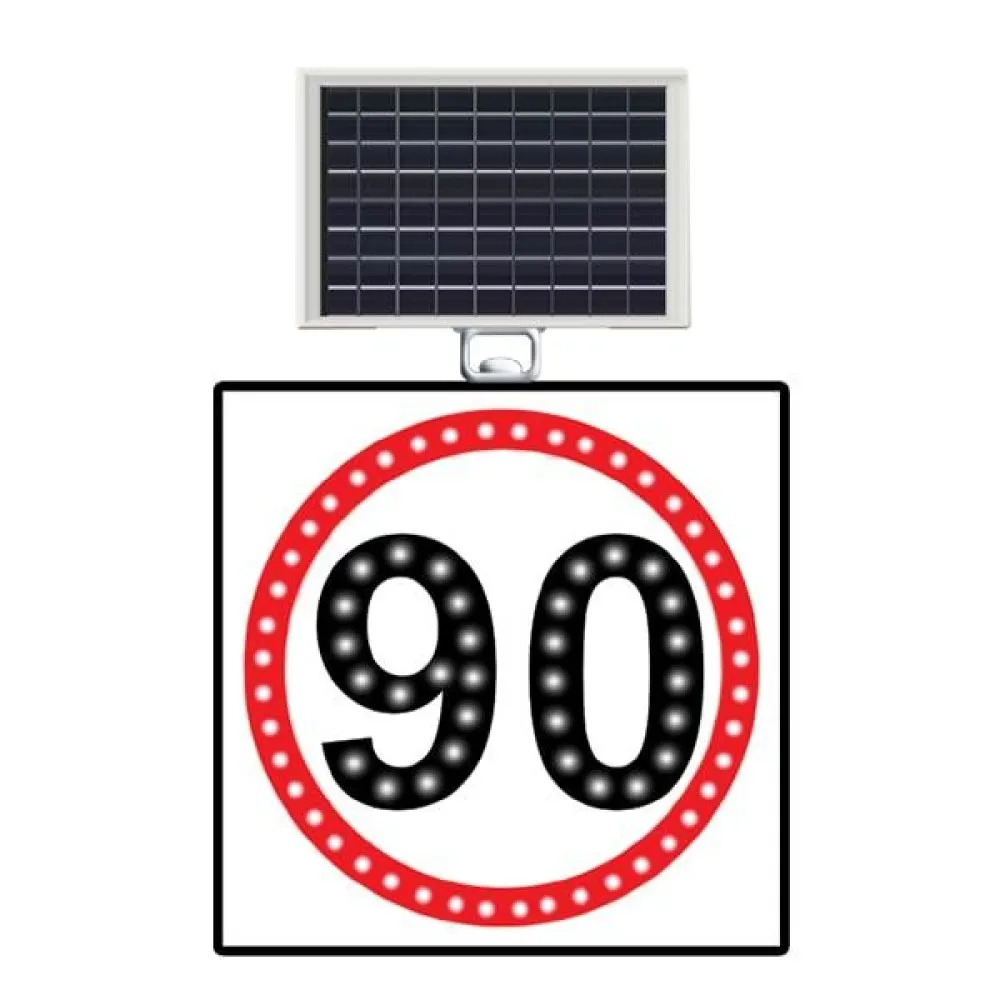 Solar Energy Led Speed Limit 90 Km Traffic Sign TT-29