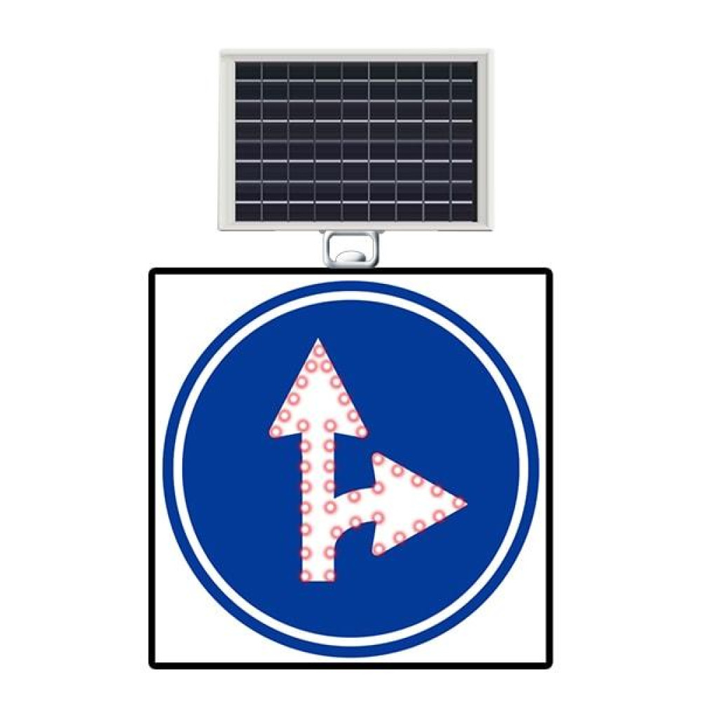 Solar Energy Led Forward and Right Mandatory Direction Traffic Sign TT-35d