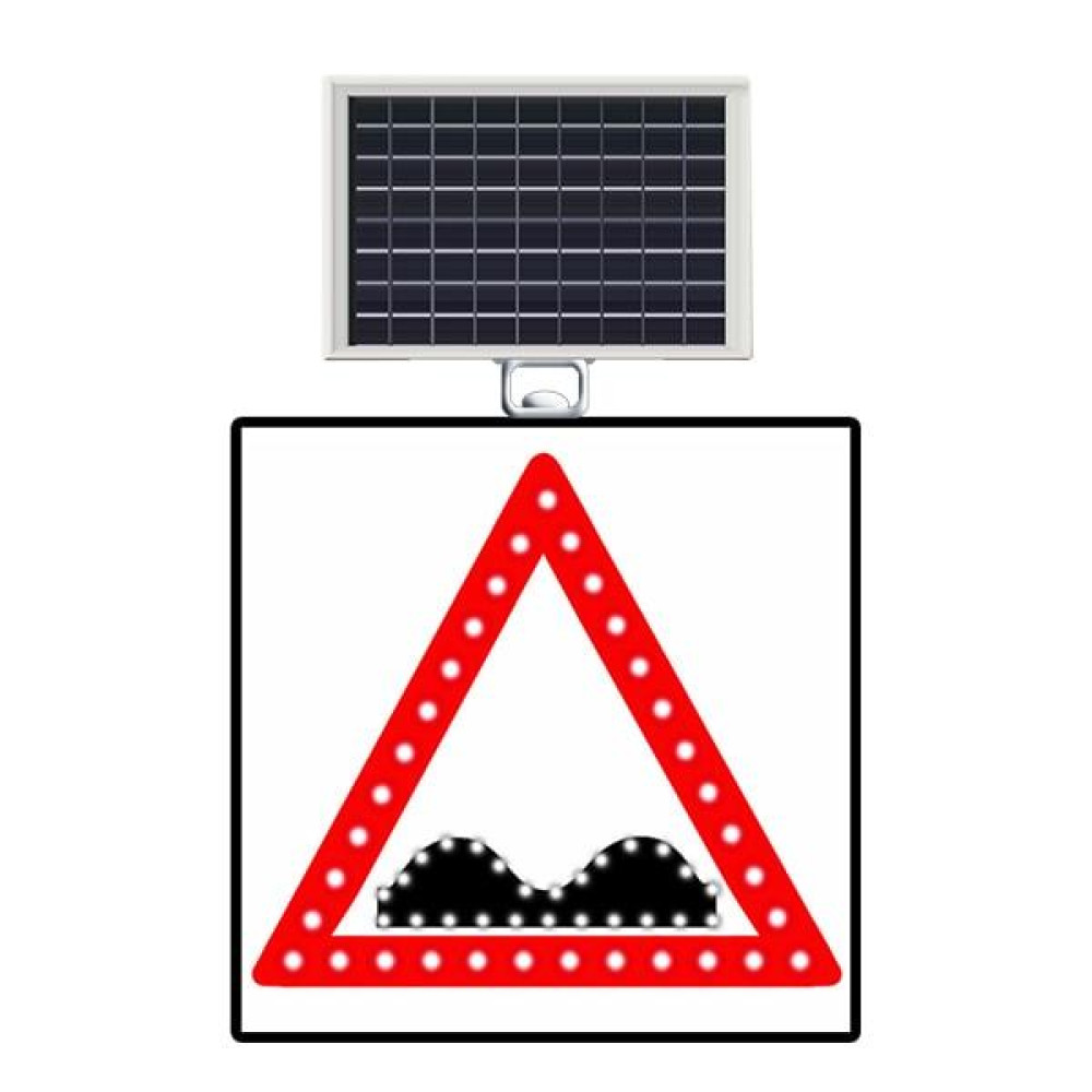 Kasisli Yol Levhası Güneş Enerjili Ledli Kasis İşareti Solar Uyarı Levhası T-7