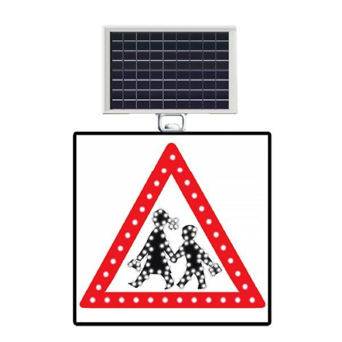 Solar Powered Led School Crossing Traffic Sign T-12 school crossing sign