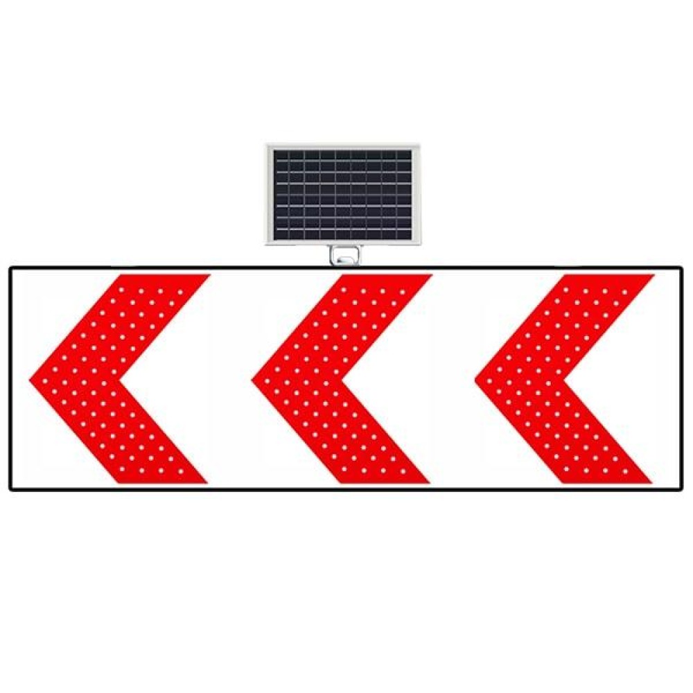 Solar Energy Led Dangerous Left Turning Direction Traffic Sign T-33c