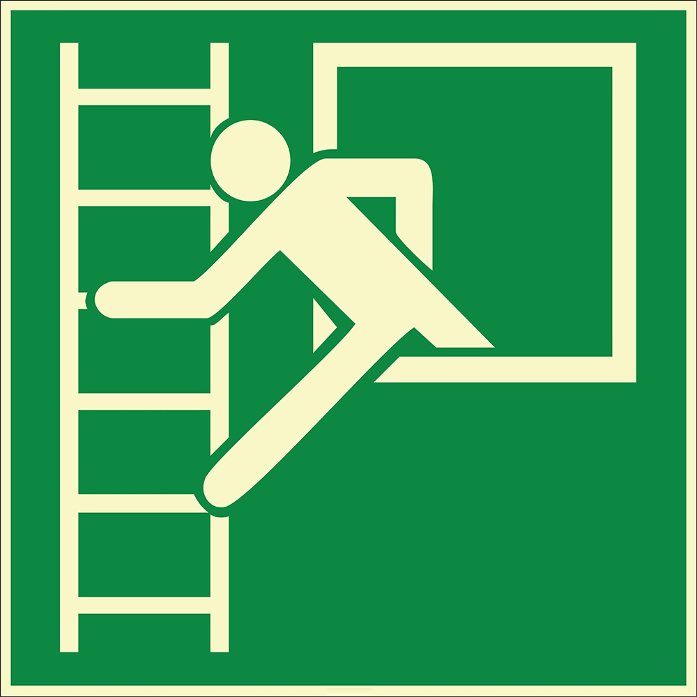 Phosphorescent Emergency Exit Window and Stair Sign Sign Board Sign Sticker EF1984