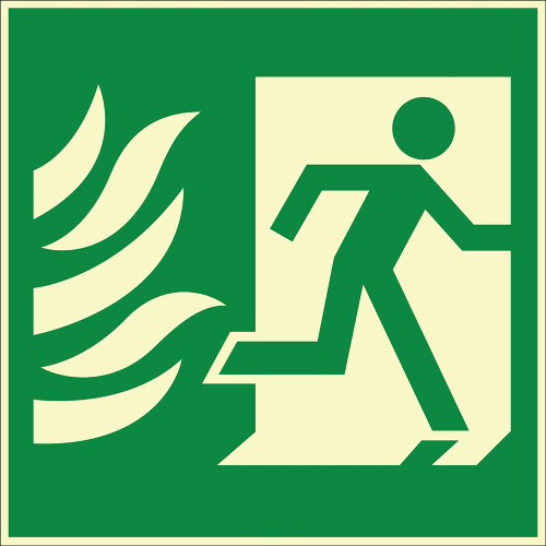 Phosphorescent Emergency Exit Right Running Sign Sign Sign Sticker EF1997