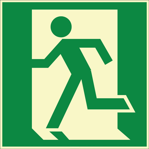 Phosphorescent Emergency Exit Left Running Sign Sign Sign Sticker EF1968