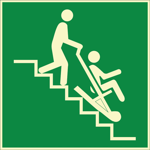 Phosphorescent Emergency Evacuation Chair Sign Board Sign Sticker EF1987