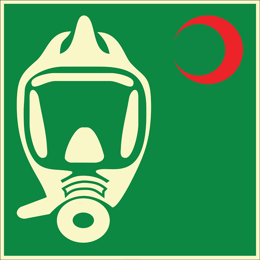 Phosphorescent Emergency Escape Mask Sign Board Sign Sticker EF1973