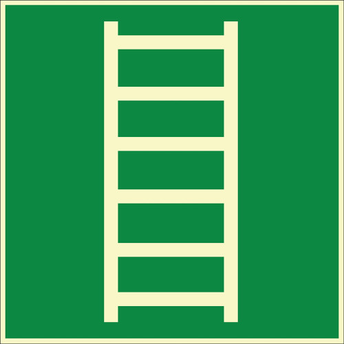 Phosphorescent Emergency Escape Ladder Sign Board Sign Sticker EF1988