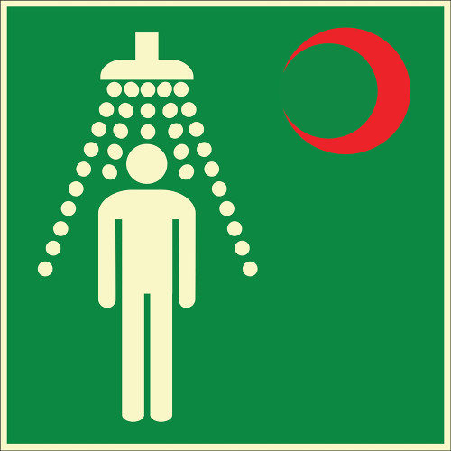 Phosphorescent Emergency Body Shower Sign Board Sign Sticker EF1971