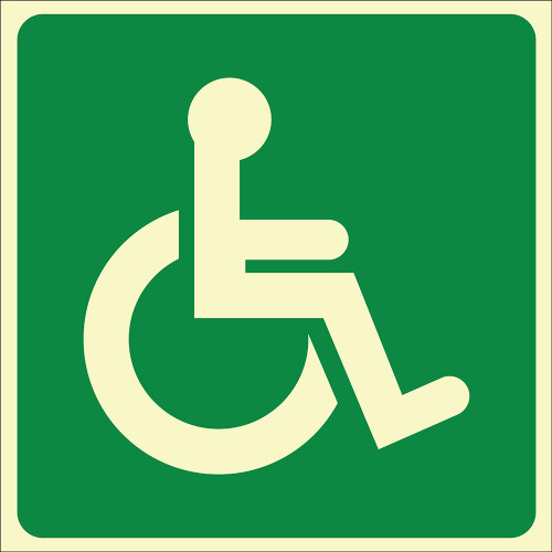 Phosphorescent Disabled Sign Board Signage Label EF2164