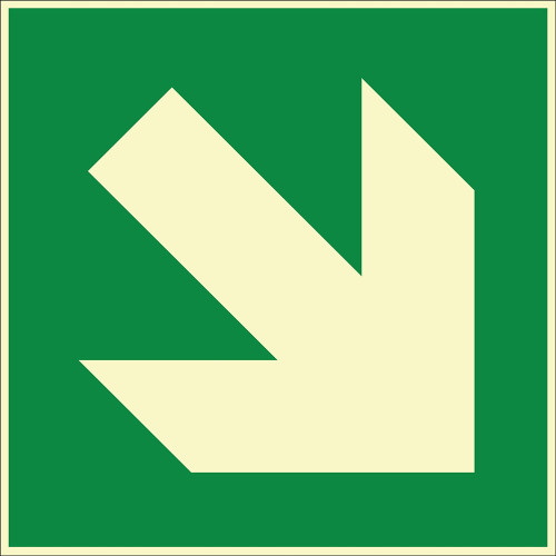 Phosphorescent Right Downward Arrow Sign Sign Sign Sticker EF2010