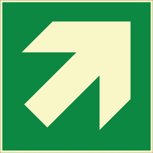 Phosphorescent Right Upward Arrow Sign Sign Sign Sticker EF2012