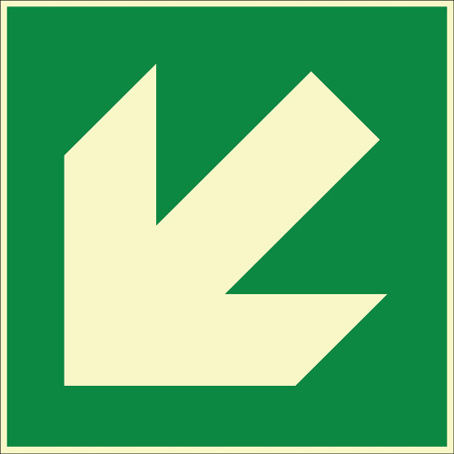 Phosphorescent Left Downward Arrow Sign Sign Sign Sticker EF2009