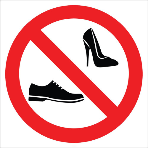 Not Allowed To Enter With Shoes Sign Board Signage Label EF1786