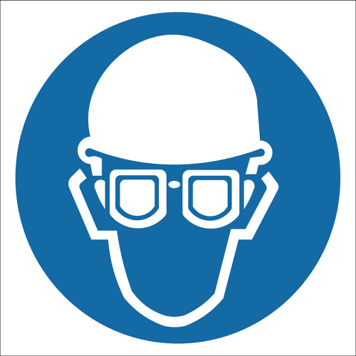 Hard Hat and Glasses Sign Board Sign Sticker EF2629