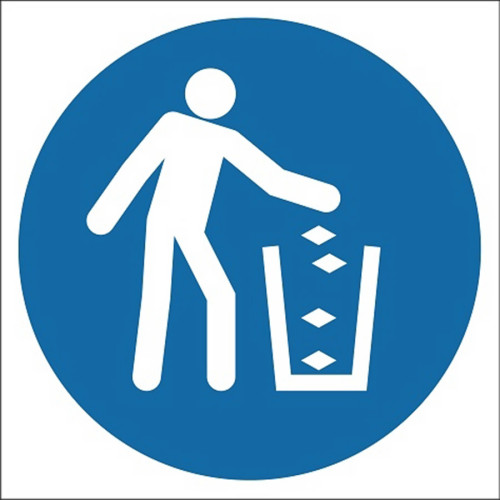 Put The Garbage In The Trash Sign Sign Sign Label EF2133