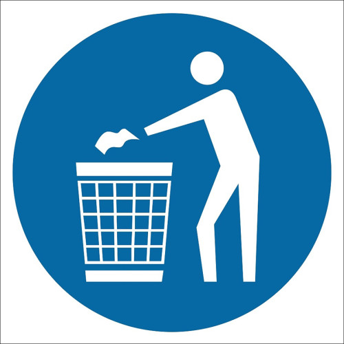 Put The Garbage In The Trash Sign Sign Sign Label PF1002