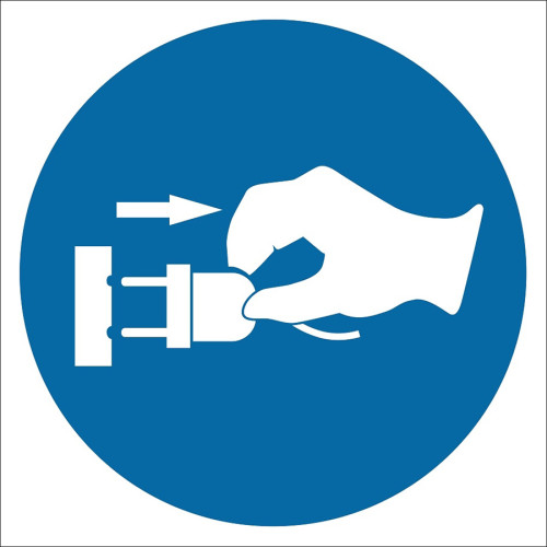 Disconnect the Cable by Holding the Plug Sign Board Sign Label PF1161