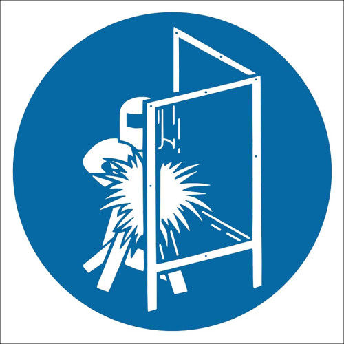 Use Shield Sign Board Signage Label EF2924 When Welding Cutting Grinding