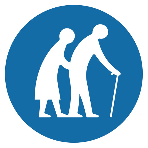 Elderly Couple Sign Sign Sign Sticker EF1791