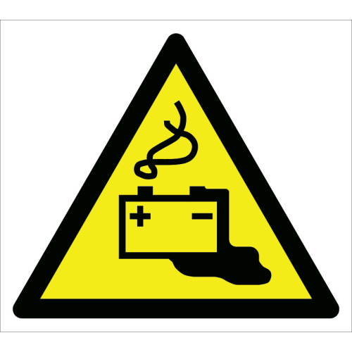 Caution Battery Charging Area Explosive Environment and Acid Hazards Sign Signage Label