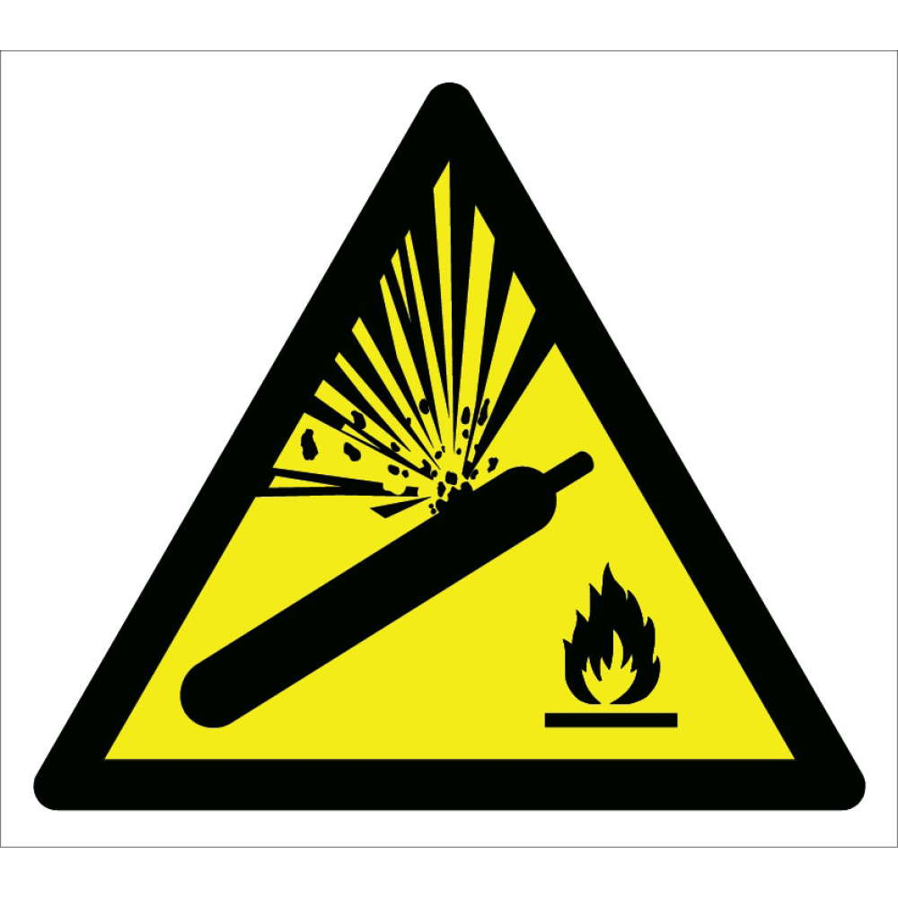 Caution Pressure Cylinder Explosion Hazard Sign Board Signage Label