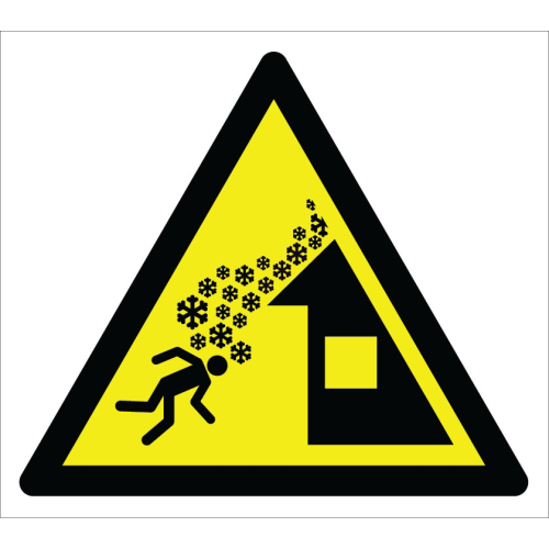 Caution Snow Pile Fall Hazard Sign Board Sign Label