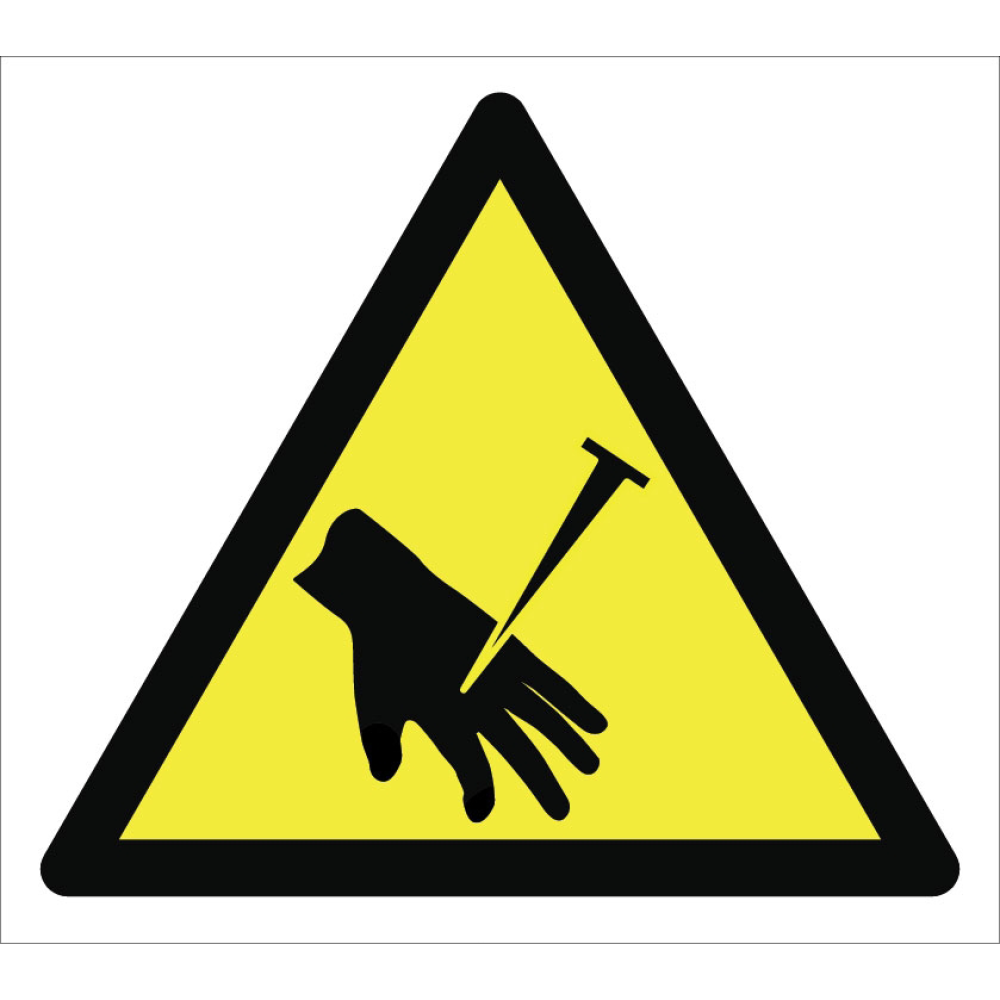 Caution Nail Sting Hand Injury Hazard Sign Signage Label