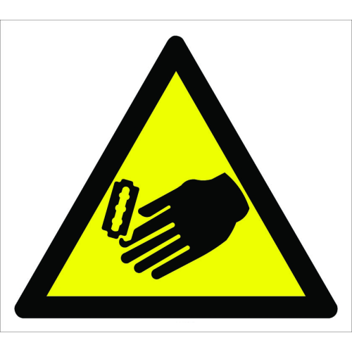 Caution Hand Cut Injury Hazard Sign Board Signage Label