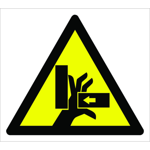 Caution Handshake / Crush Hazard Sign Signage Label