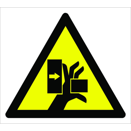 Caution Handshake / Crush Hazard Sign Signage Label