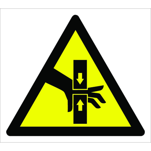 Caution Handshake / Crush Hazard Sign Signage Label