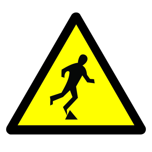 Caution Obstacle Stumble Fall Hazard Sign Sign Signage Label