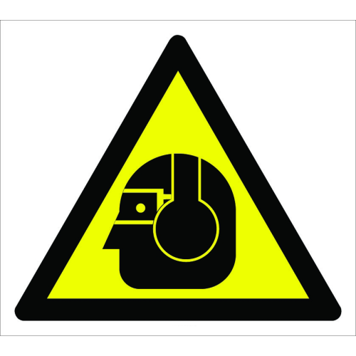 Caution Eye Injury and Hearing Loss Hazard Sign Signage Sign Label