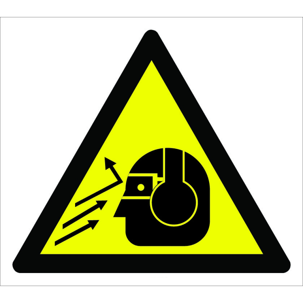 Caution Eye Injury and Hearing Loss Hazard Sign Plate Sign Label