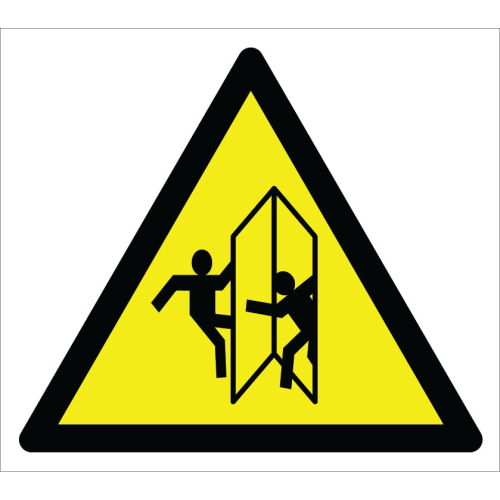 Caution May Hit Someone While Opening The Door Sign Signage Plate Label